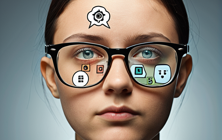 **
A person wearing glasses with lenses tinted in different colors, representing cognitive biases. The person is looking at a world that is distorted and fragmented. In the background, subtle symbols represent confirmation bias, framing effect, anchoring bias, availability heuristic, and cognitive dissonance. The overall mood is thought-provoking and slightly unsettling, emphasizing the subjective nature of perception.
**